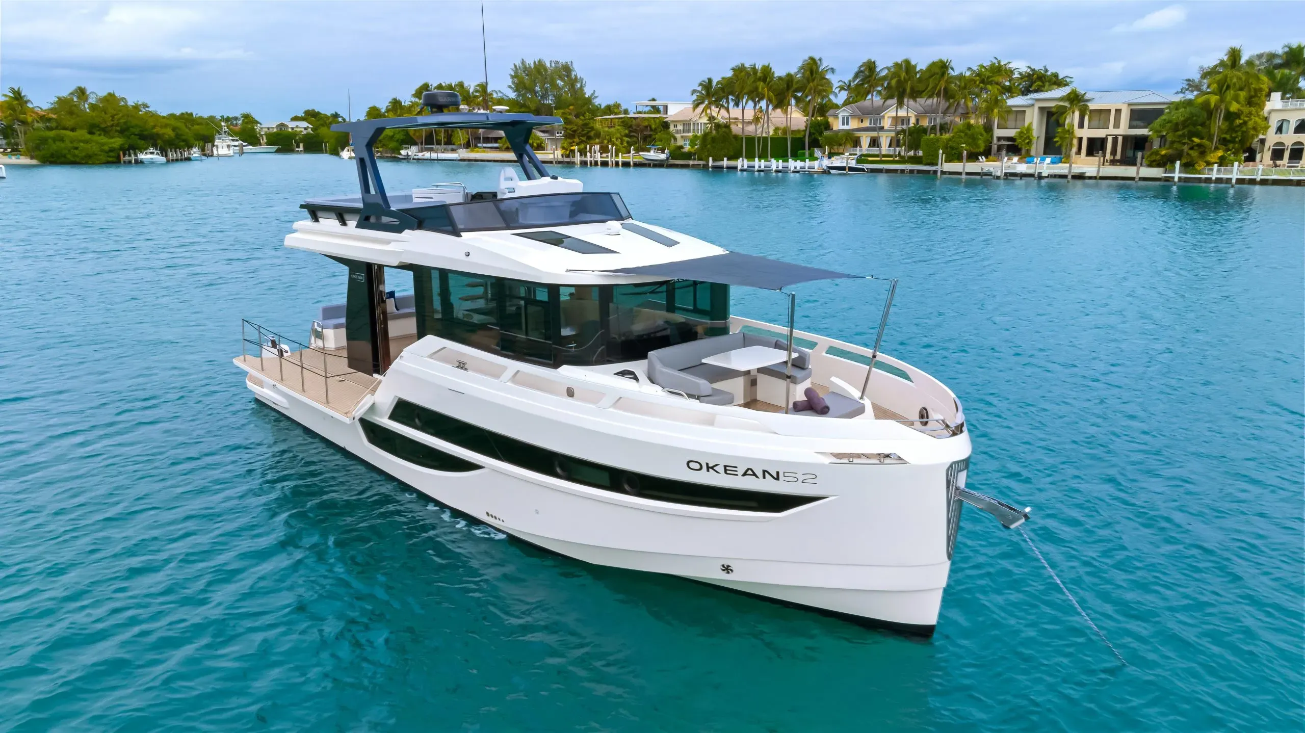 OKEAN 52 — three-quarter view from the stern